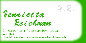 henrietta reichman business card